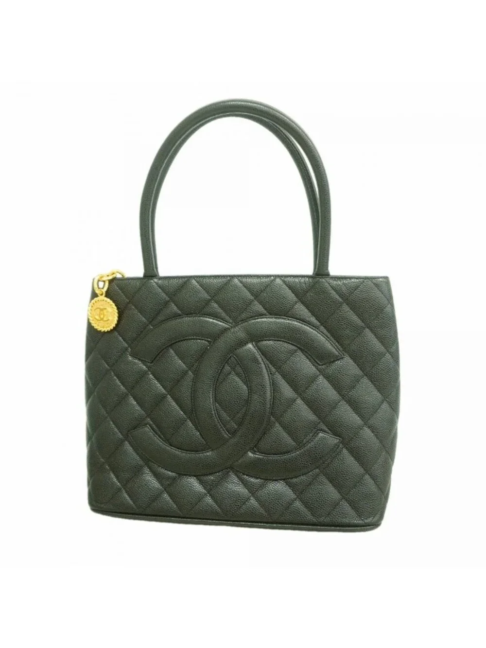 Chanel Tote Reissue Caviar Leather Black Gold